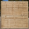 Front view of a Heavy Duty Larch Lap Panel Pressure Treated Green/Natural